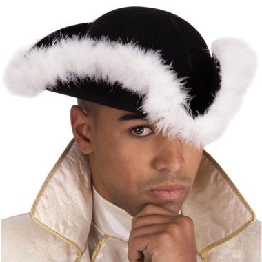 Cappello Tricorno Nero Con Marabout |Carnival Toys