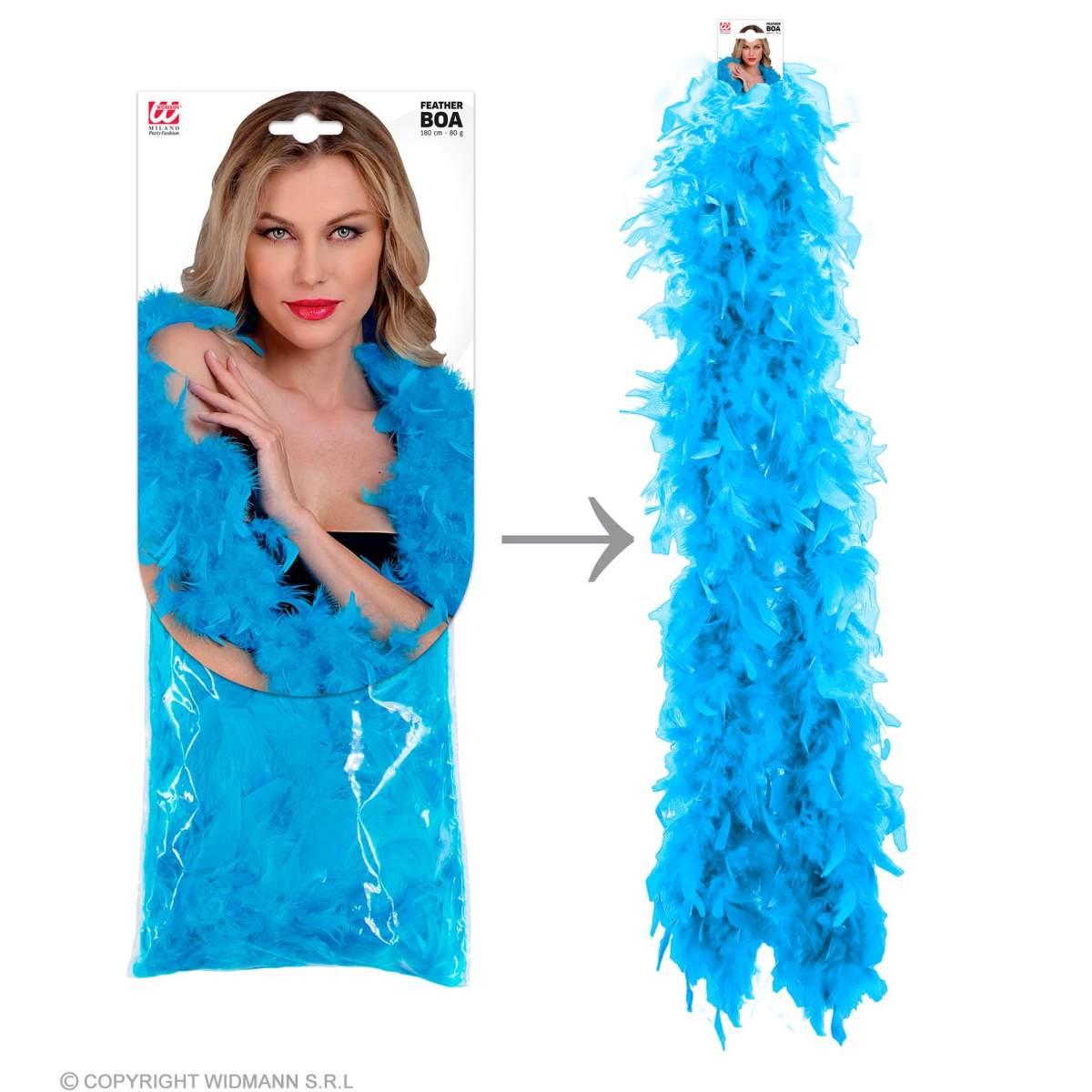 Boa Di Piume Extra Lusso cm.180 Gr.80 Azzurro |Widmann