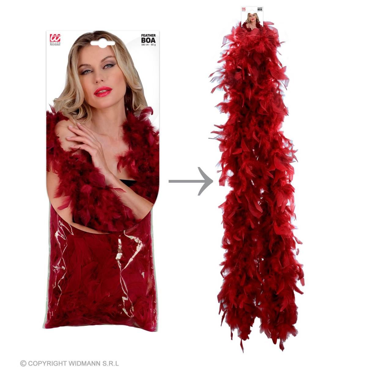 Boa Di Piume Extra Lusso cm.180 Gr.50 Rosso Bordeaux |Widmann