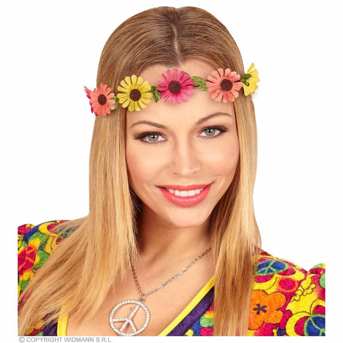 Fascia Capelli Hippie Con Fiori Colorati |Widmann