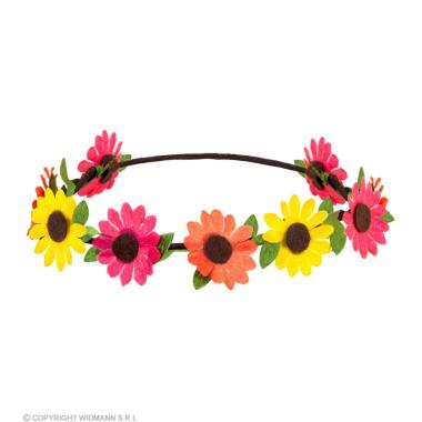 Fascia Capelli Hippie Con Fiori Colorati |Widmann
