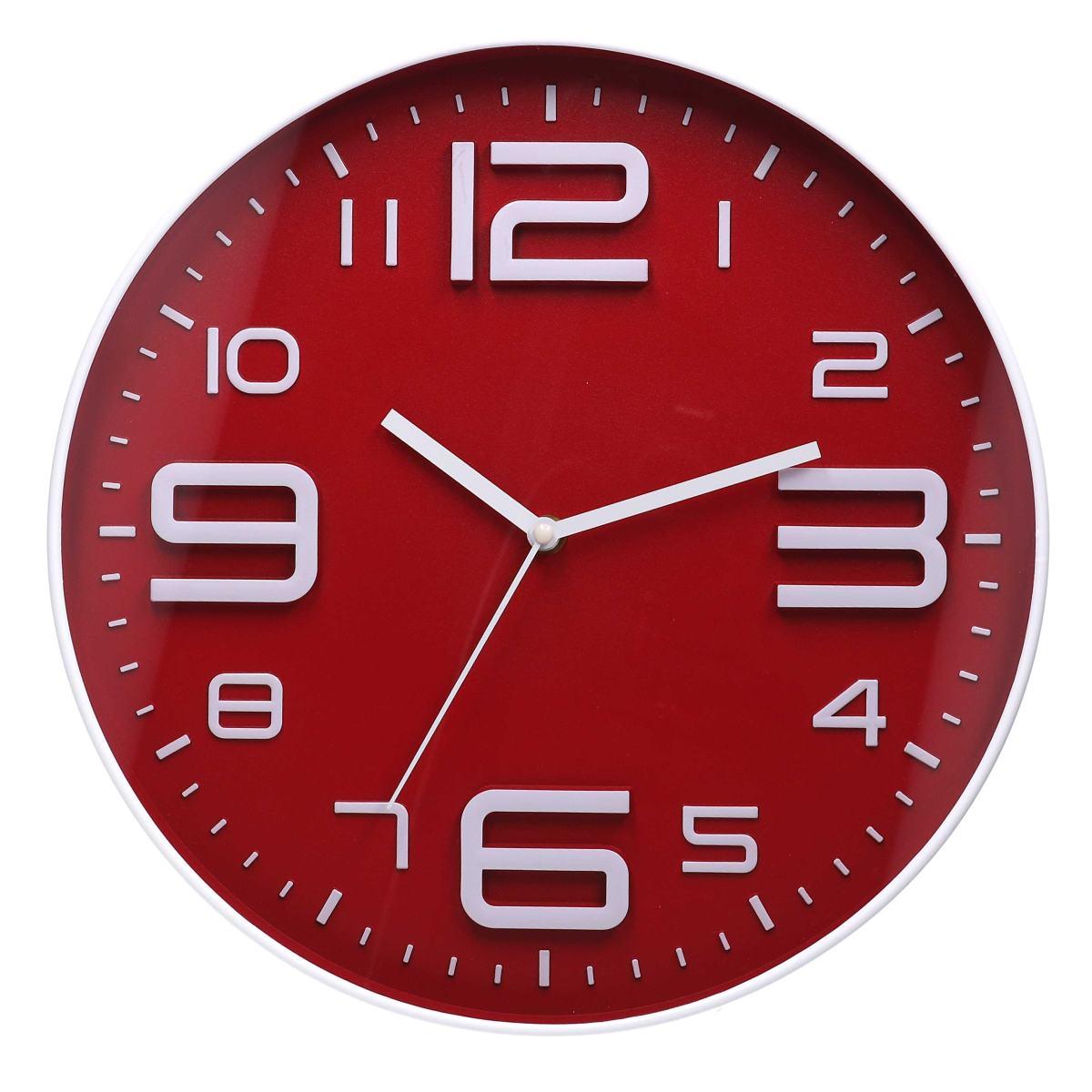 Orologio a Parete cm.Ø35 Plastica Rosso Tondo | Vacchetti