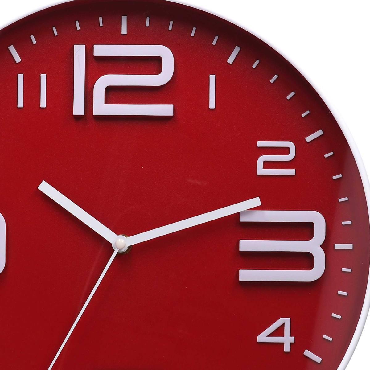 Orologio a Parete cm.Ø35 Plastica Rosso Tondo | Vacchetti