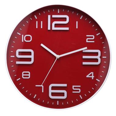 Orologio a Parete cm.Ø35 Plastica Rosso Tondo | Vacchetti