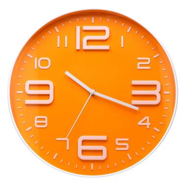 Orologio a Parete cm.Ø35 Plastica Arancione Tondo | Vacchetti