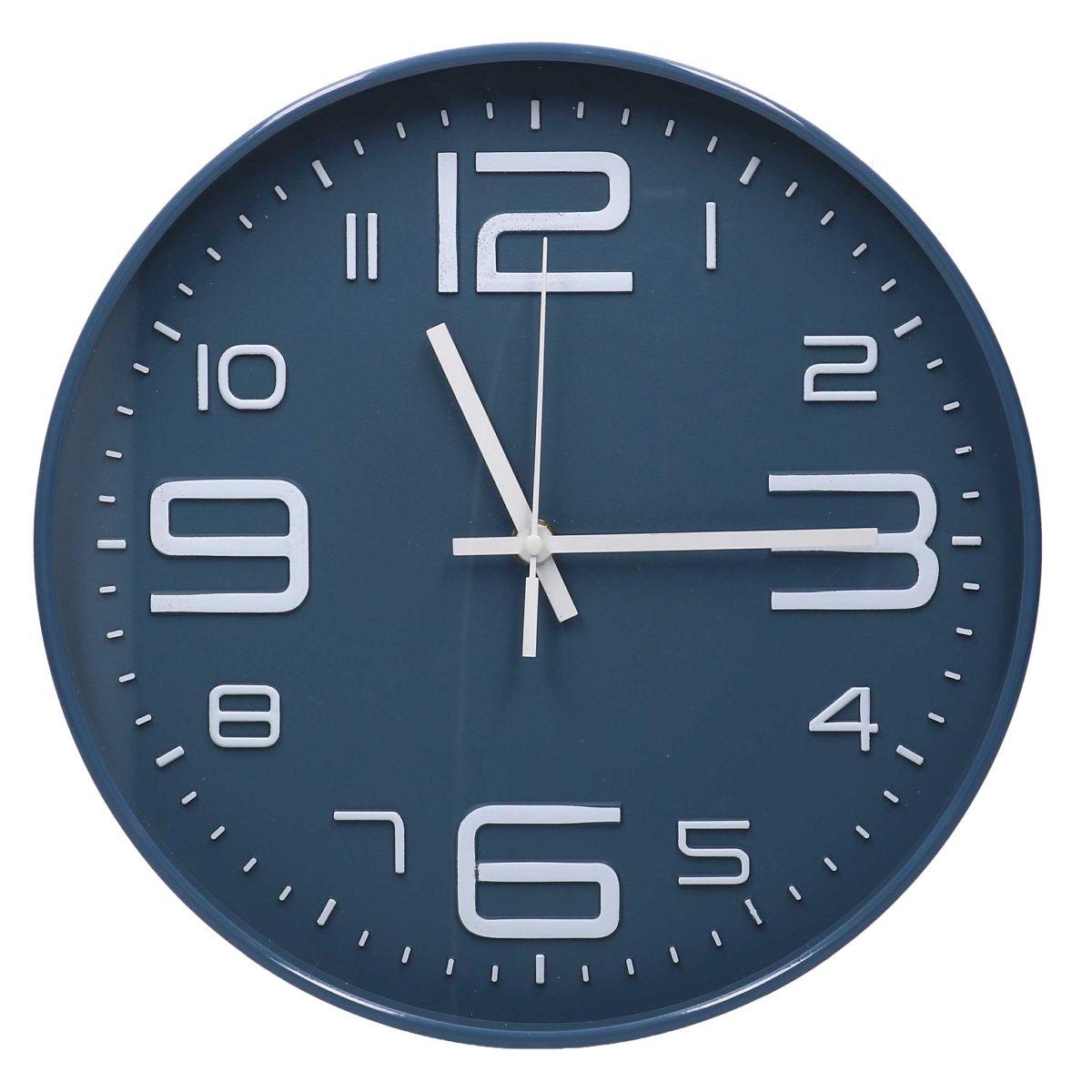 Orologio a Parete cm.Ø30 Plastica Blu Tondo | Vacchetti