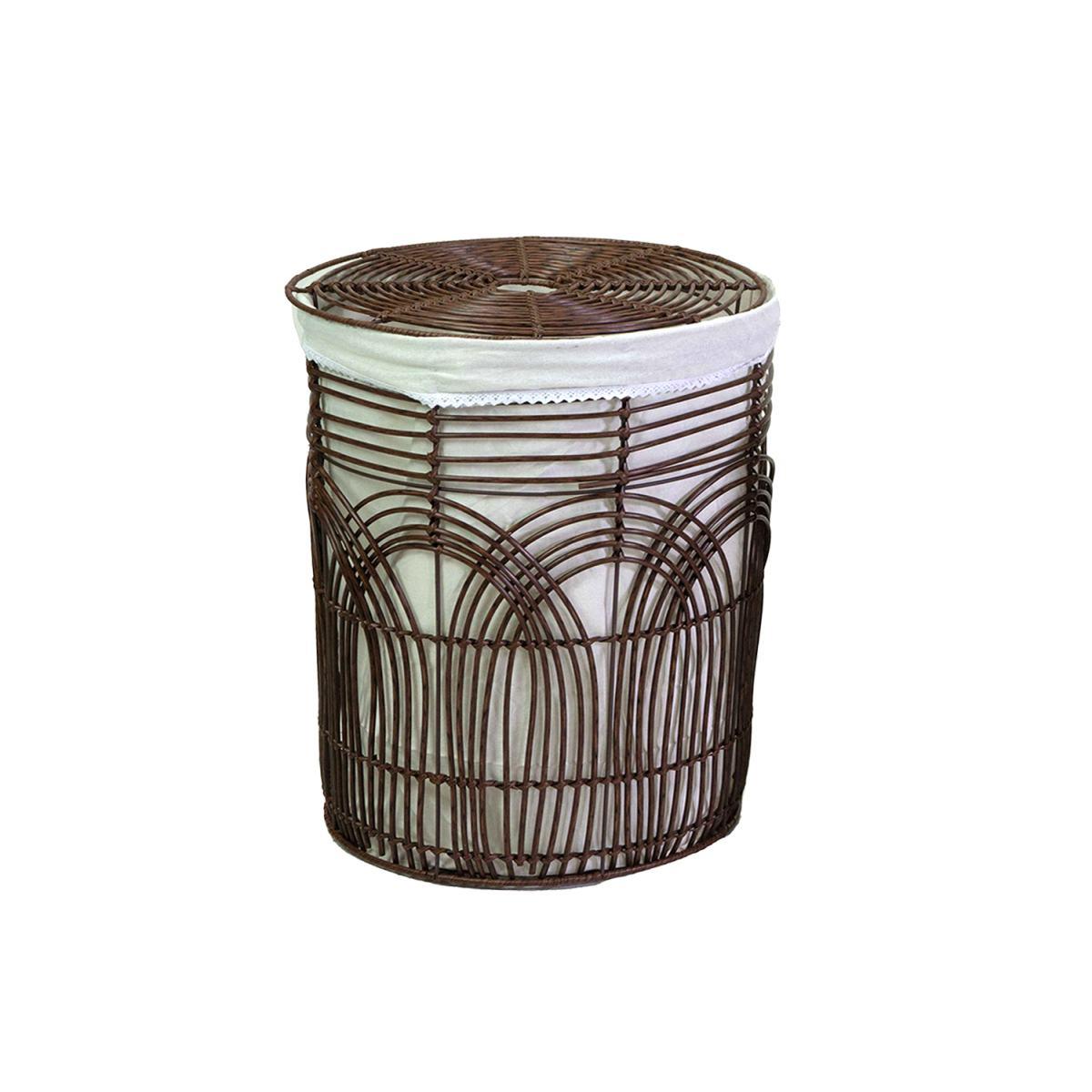 Cesto PVC Archi con Fodera Noce Tondo cm.Ø31xh41 | Vacchetti