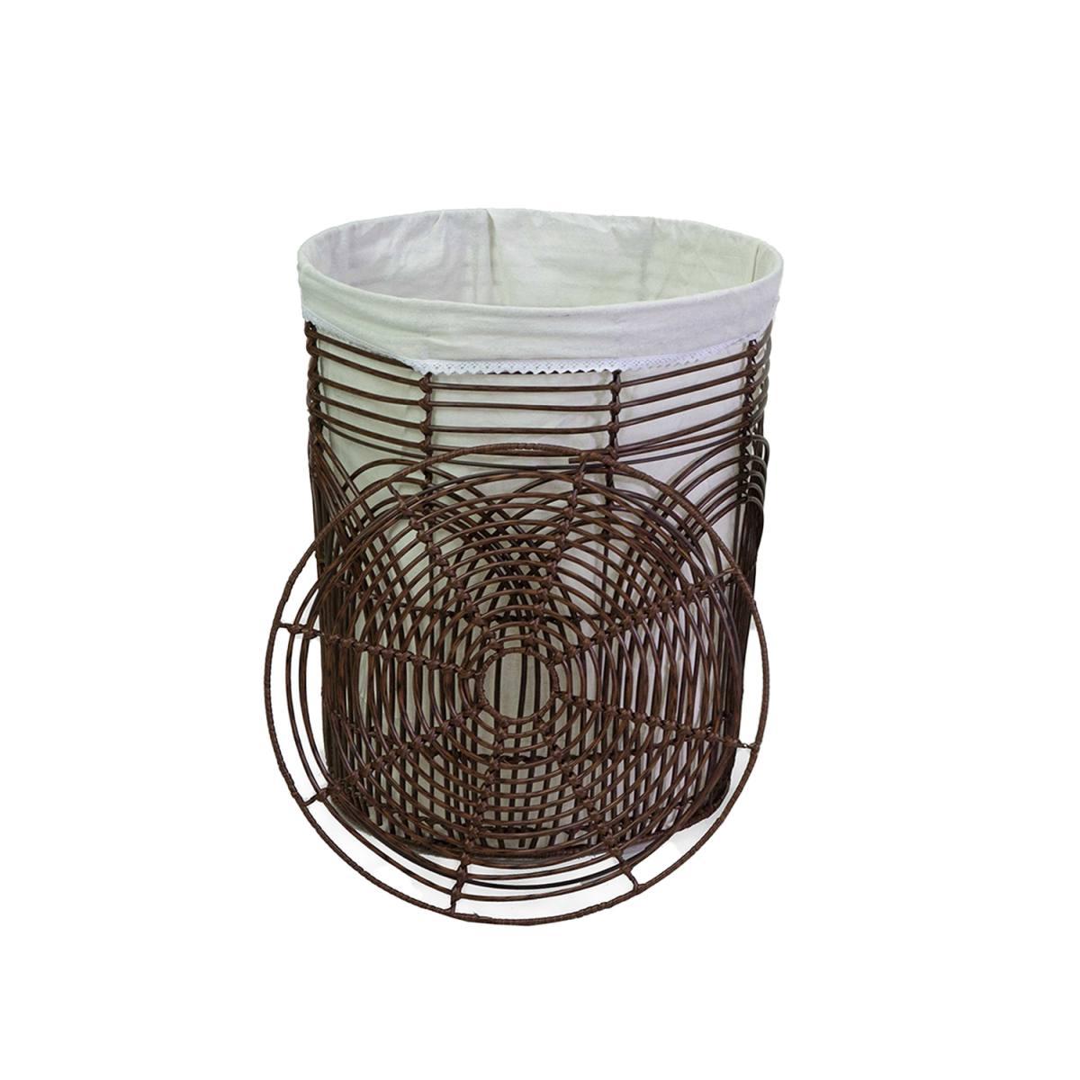 Cesto PVC Archi con Fodera Noce Tondo cm.Ø31xh41 | Vacchetti