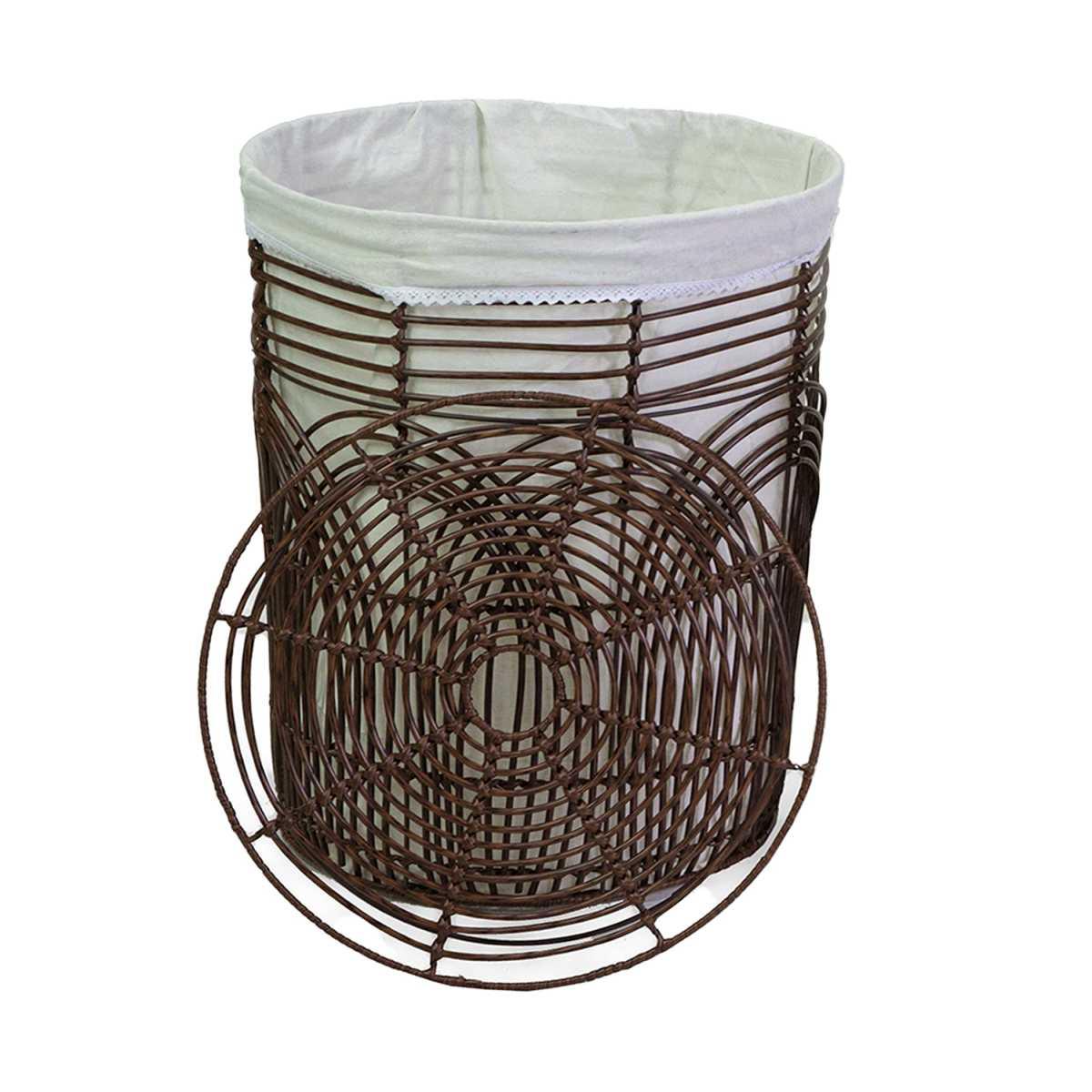 Cesto PVC Archi con Fodera Noce Tondo cm.Ø38xh48 | Vacchetti