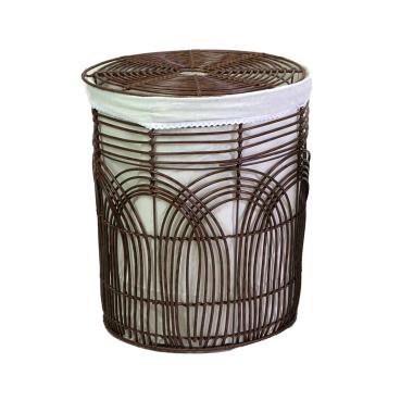 Cesto PVC Archi con Fodera Noce Tondo cm.Ø38xh48 | Vacchetti