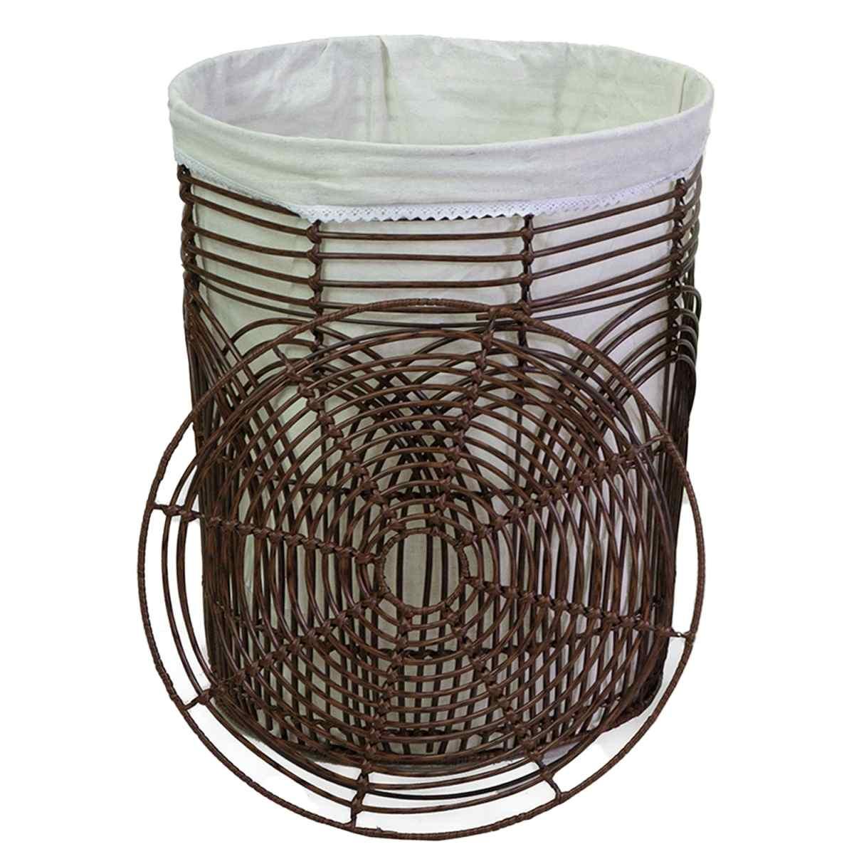 Cesto PVC Archi con Fodera Noce Tondo cm.Ø45xh56 | Vacchetti