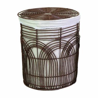 Cesto PVC Archi con Fodera Noce Tondo cm.Ø45xh56 | Vacchetti