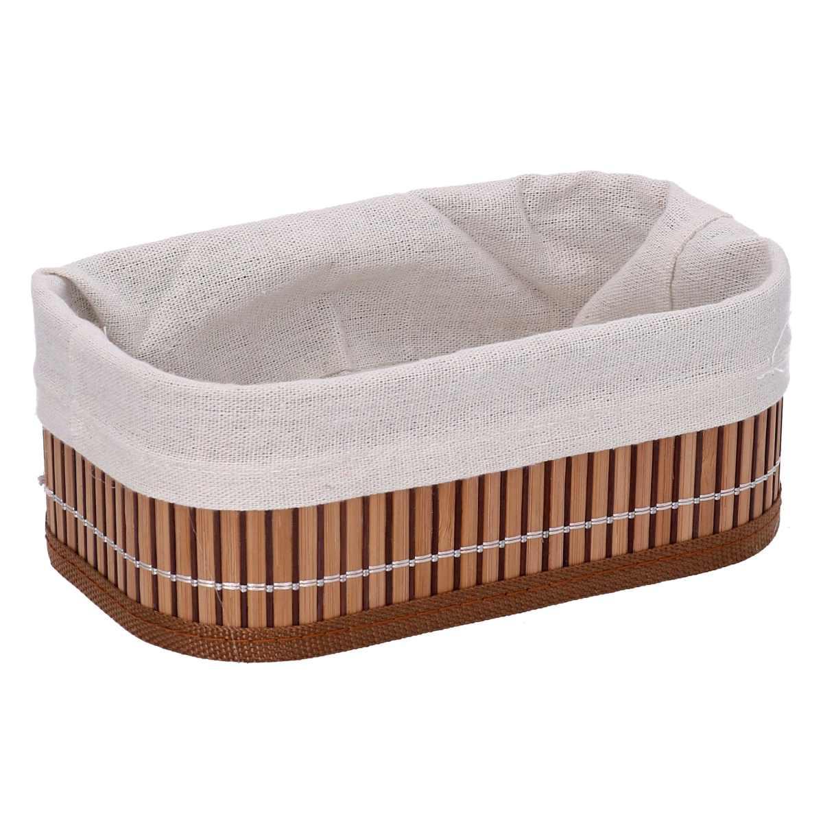 Cesto Vimini Rettangolare Bamb con Fodera cm.36x26xh12 | Vacchetti
