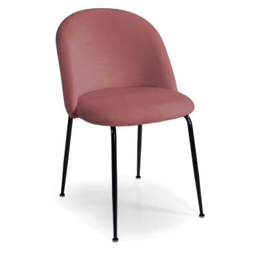 Poltrona Velluto Sammi Rosa Struttura Nero cm.50x57xh47/78 | Vacchetti