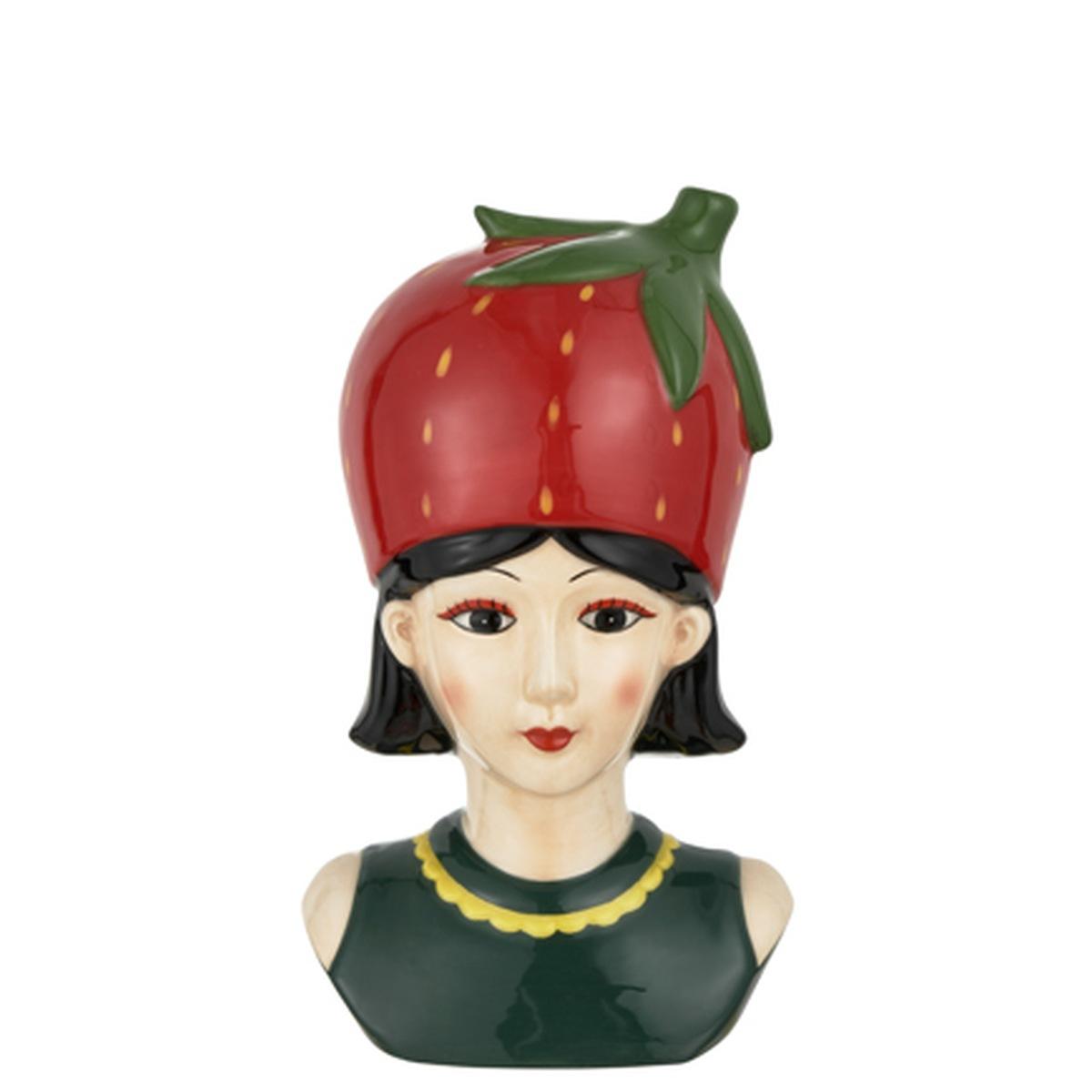 Vaso Ceramica Girl Fruit Fragola cm.8x6,5x14 |Montemaggi