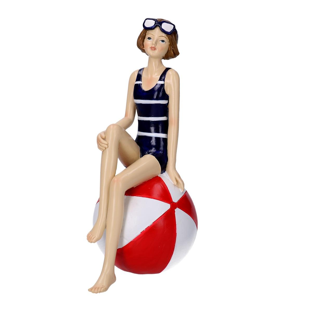 Decorazione Mare Donna in Costume sul Pallone Resina cm.11,5x8xh19 | Vacchetti