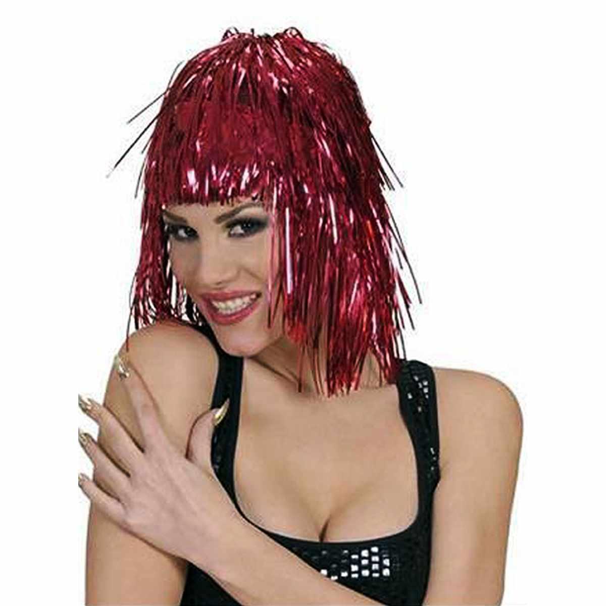 Parrucca Disco Laminiata Con Frangia 6 Colori |Widmann