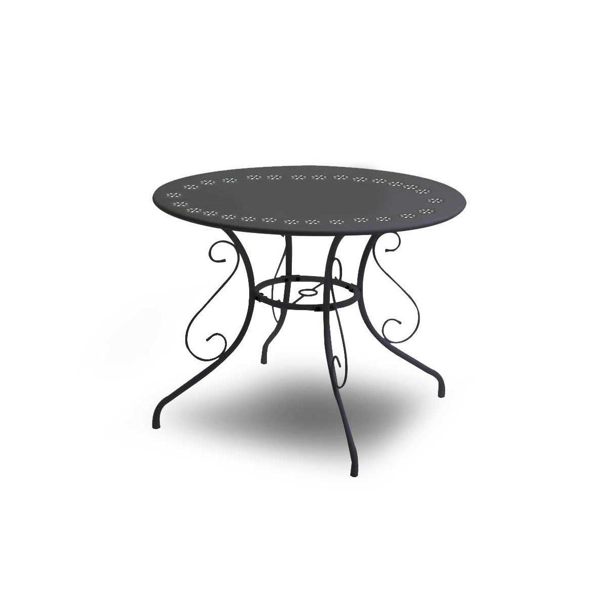 Tavolo Metallo New Old Antracite Chiaro Tondo cm.Ø95H72 | Vacchetti