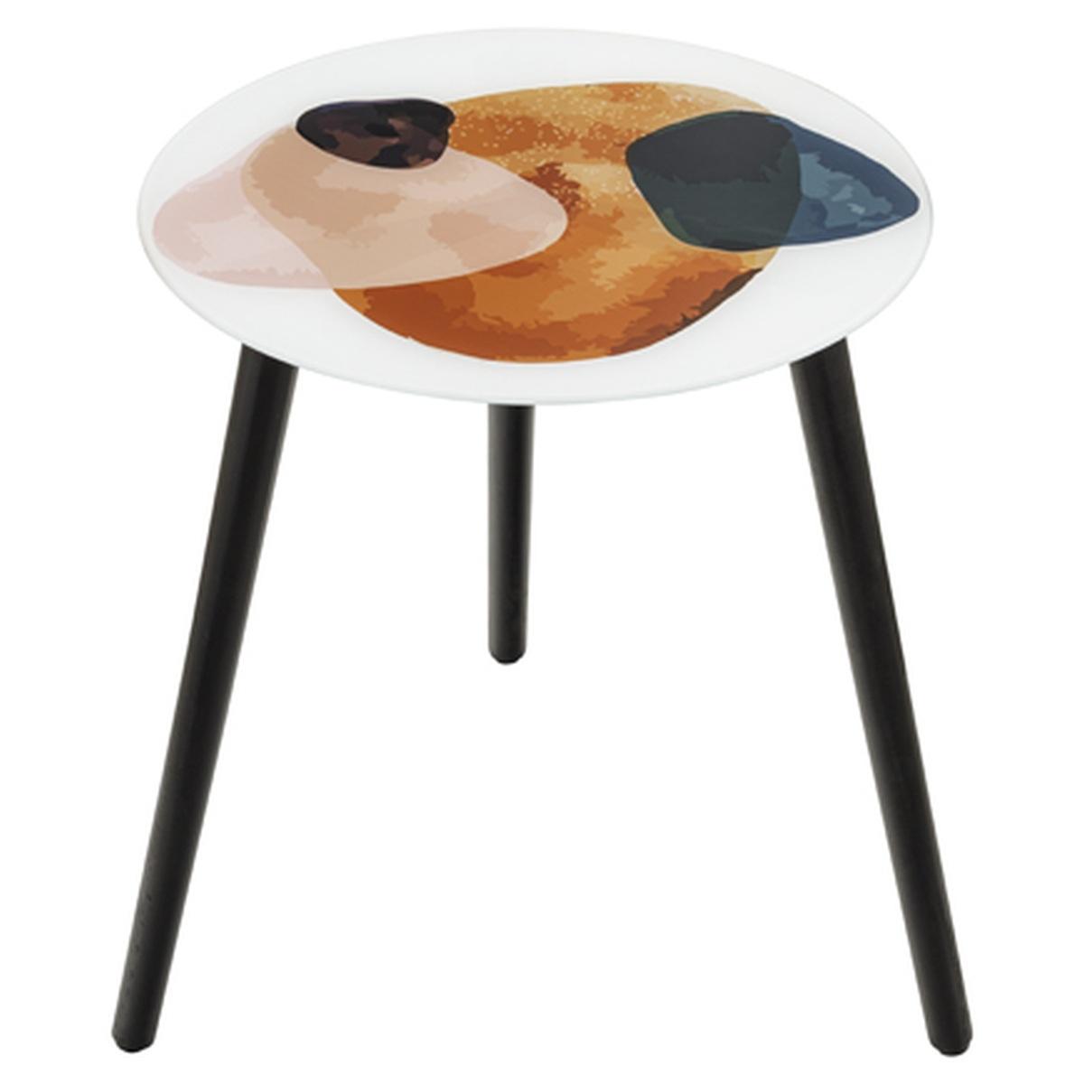 Tavolinetto Vetro Tondo Astratto cm.Ø42x40 | Montemaggi