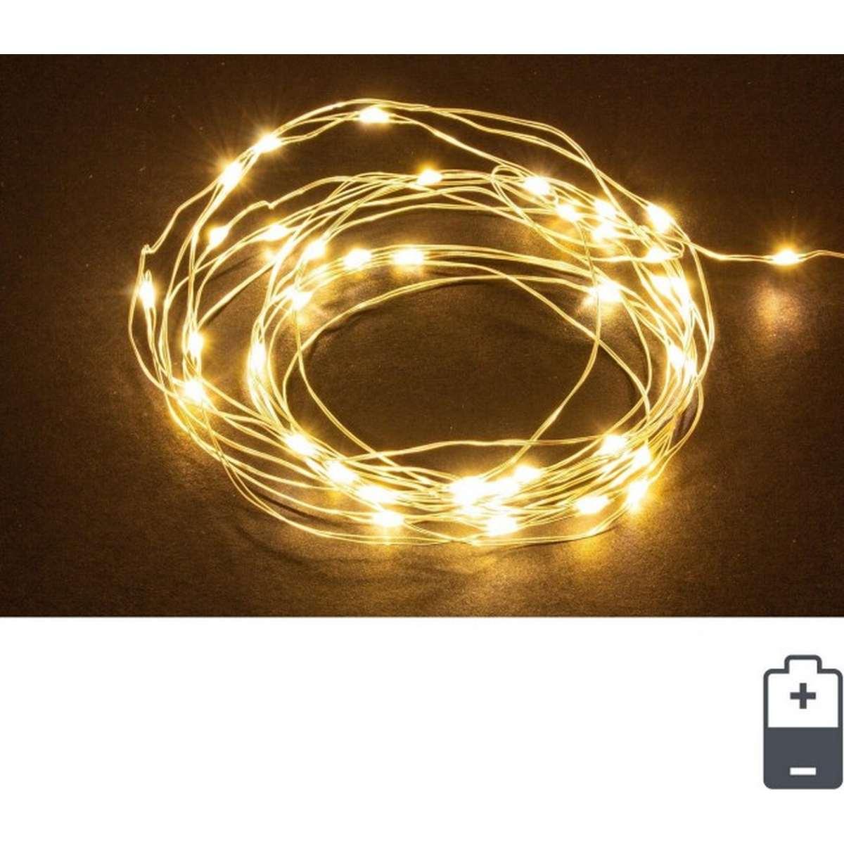 Luci Natale Esterno Batteria LED 30 Micro Bianco Caldo |Bizzotto
