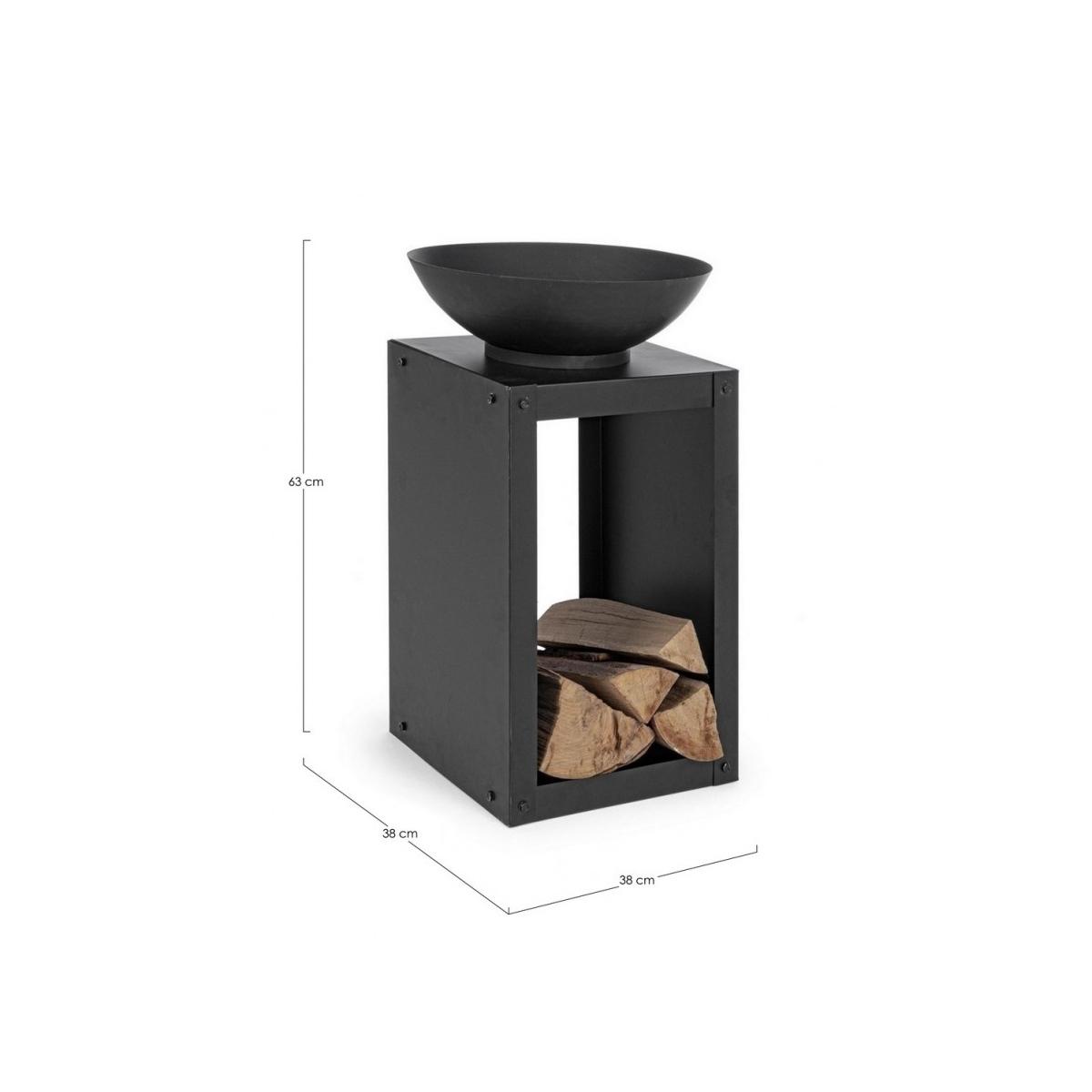 Braciere Metallo con Porta Legna Efesto cm.38x63 | Bizzotto