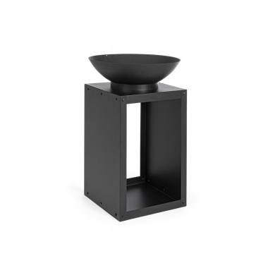 Braciere Metallo con Porta Legna Efesto Nero cm.50x75 | Bizzotto