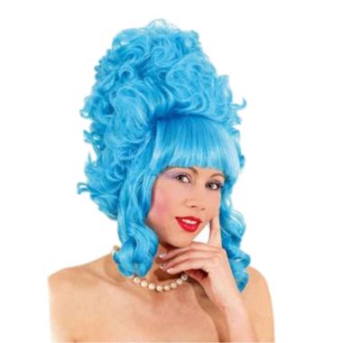 Parrucca Dama Lady Pompadur Azzurra Con Frangia |Orlob