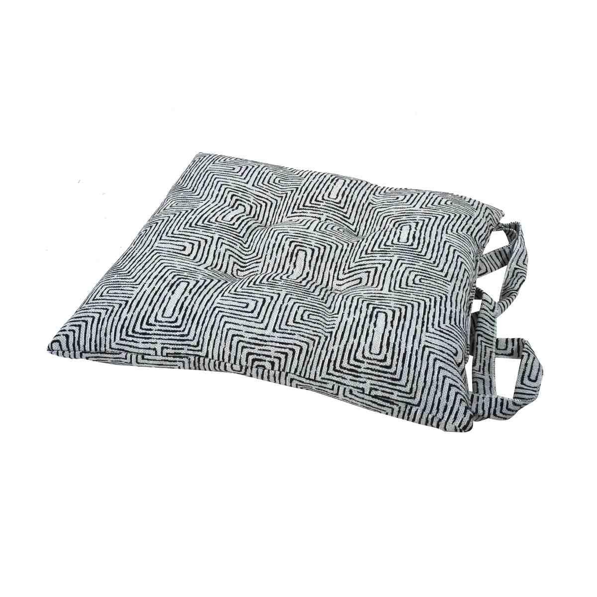 Cuscino Sedia Morbidone Inca Nero cm.40x40 | Alore Casa