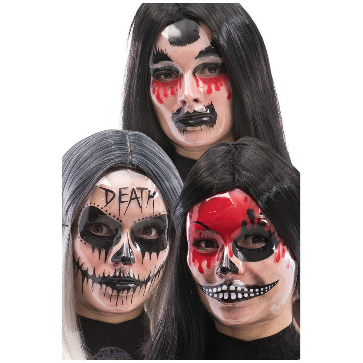 Maschera Viso Pvc Teschio Con Decorazioni 3 Modelli |Carnival Toys