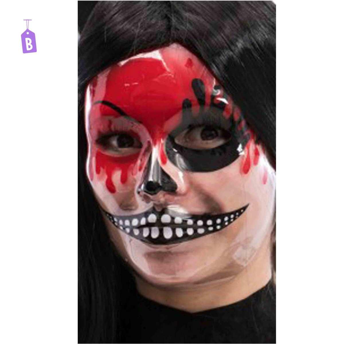 Maschera Viso Pvc Teschio Con Decorazioni 3 Modelli |Carnival Toys