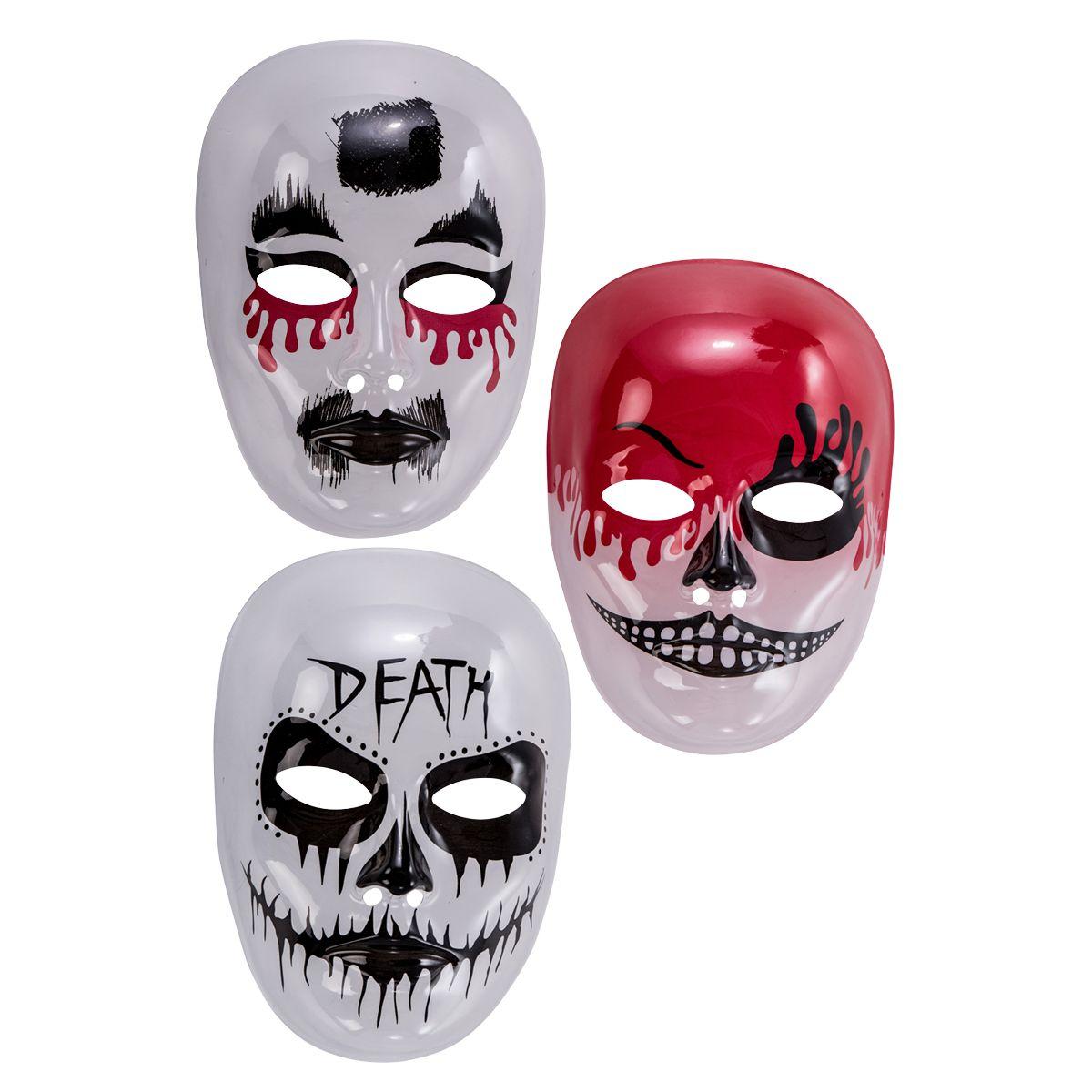 Maschera Viso Pvc Teschio Con Decorazioni 3 Modelli |Carnival Toys
