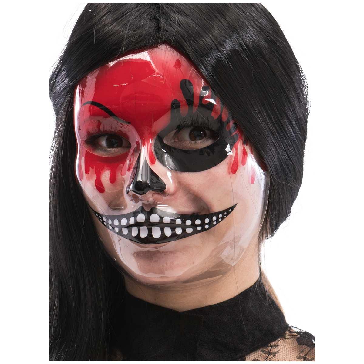 Maschera Viso Pvc Teschio Con Decorazioni 3 Modelli |Carnival Toys