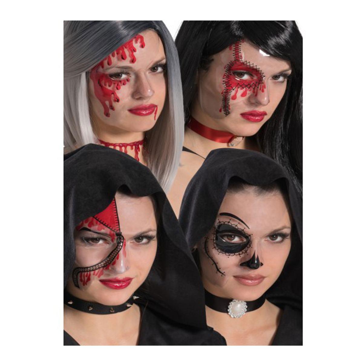 Maschera Viso Pvc Teschio Mezzo Viso Pvc Trasparente 4 Modelli |Carnival Toys