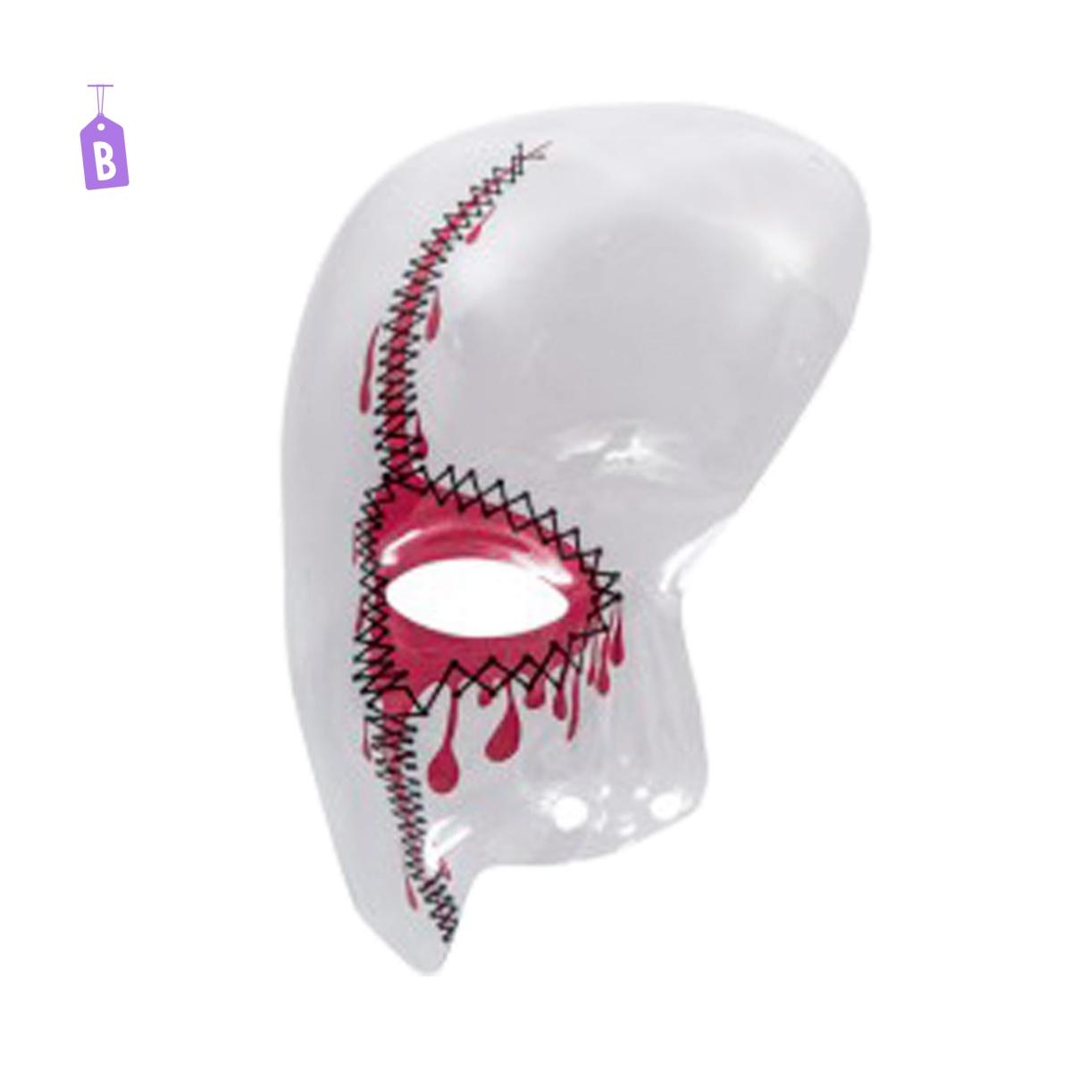 Maschera Viso Pvc Teschio Mezzo Viso Pvc Trasparente 4 Modelli |Carnival Toys