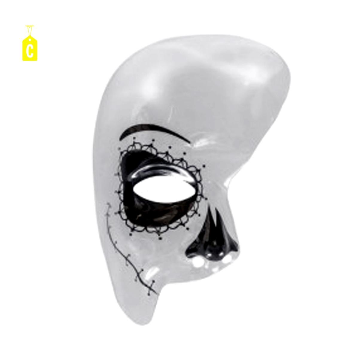 Maschera Viso Pvc Teschio Mezzo Viso Pvc Trasparente 4 Modelli |Carnival Toys