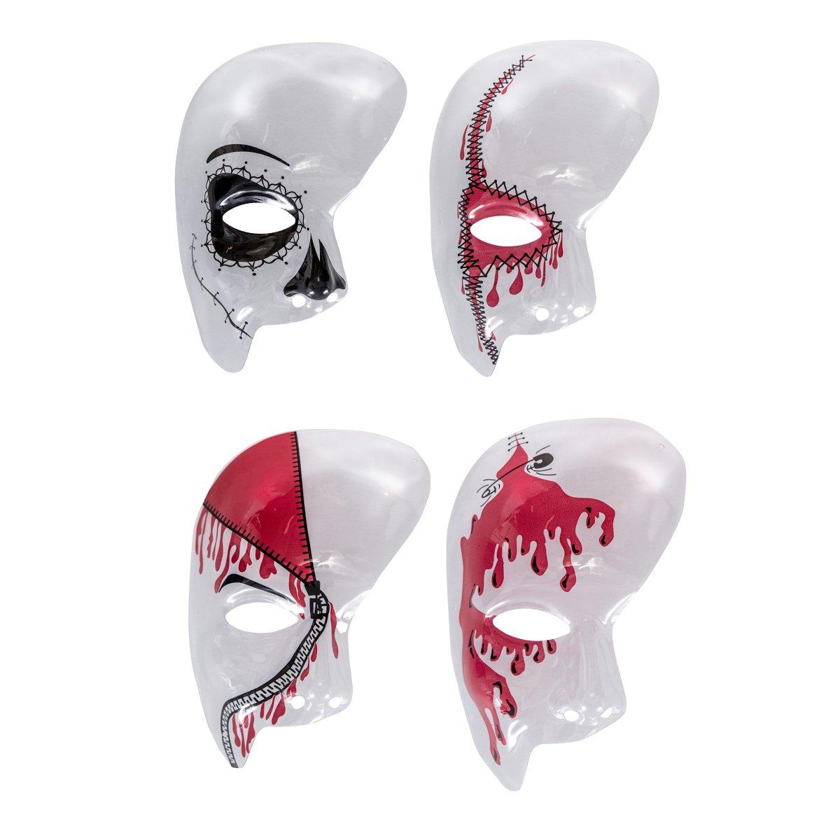 Maschera Viso Pvc Teschio Mezzo Viso Pvc Trasparente 4 Modelli |Carnival Toys