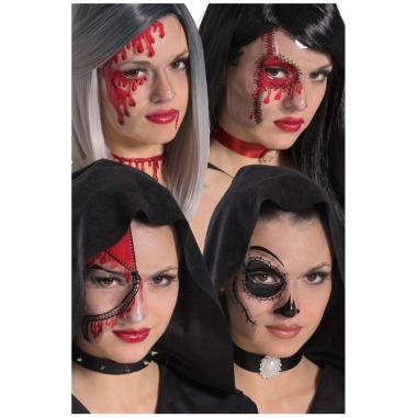 Maschera Viso Pvc Teschio Mezzo Viso Pvc Trasparente 4 Modelli |Carnival Toys