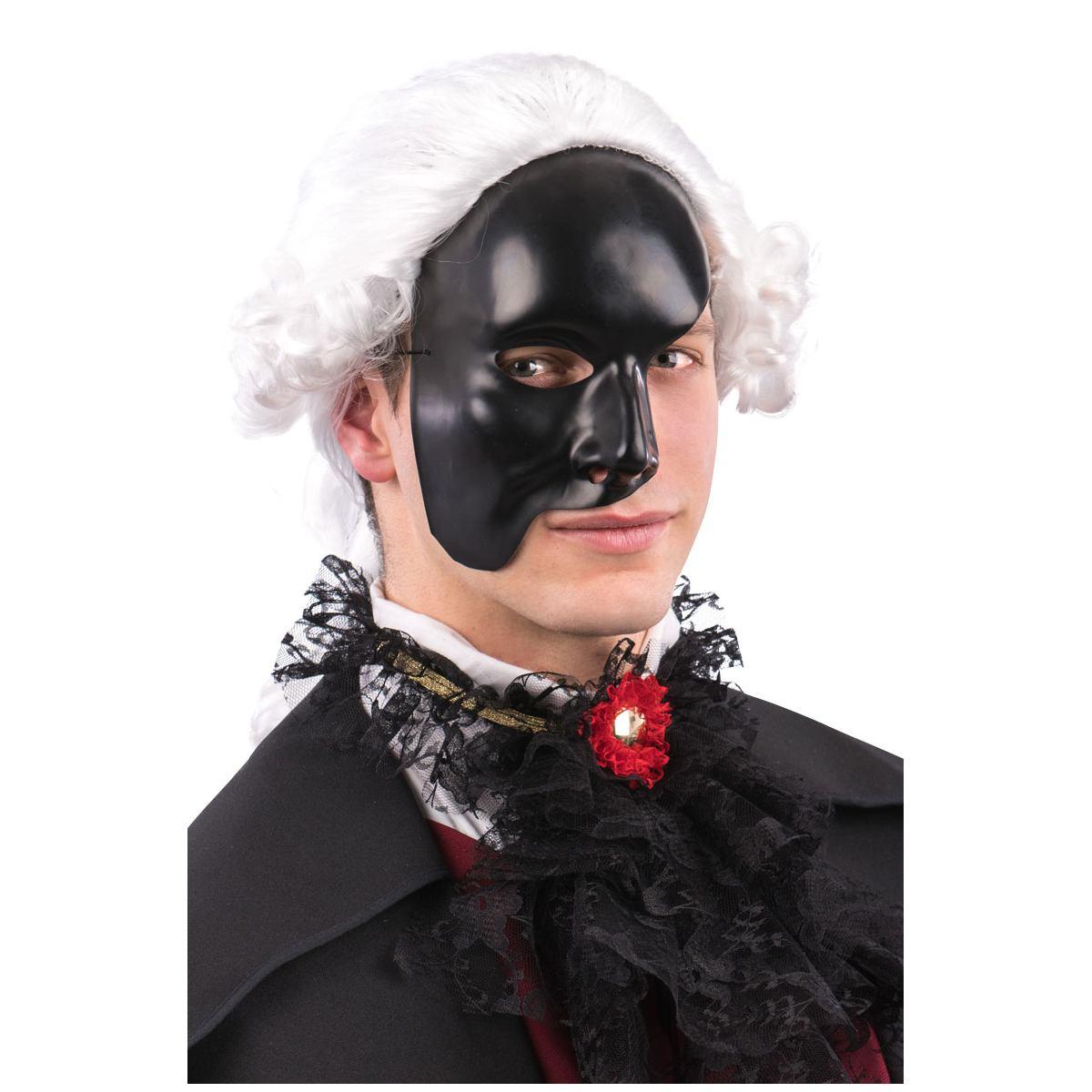 Maschera Viso Pvc Nero Opaco Mezzo Viso |Carnival Toys