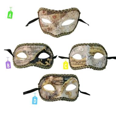 Maschera Viso Pvc Veneziana In Cartapesta 4 Modelli |Carnival Toys
