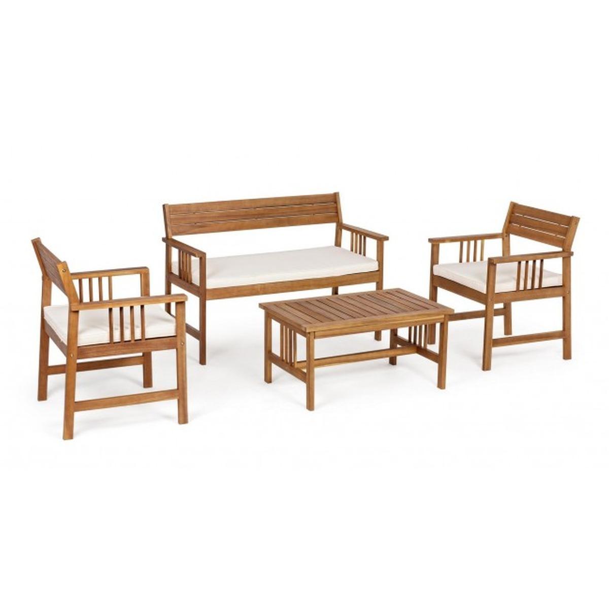 Salotto Legno Noemi Set Pz.4 | Bizzotto