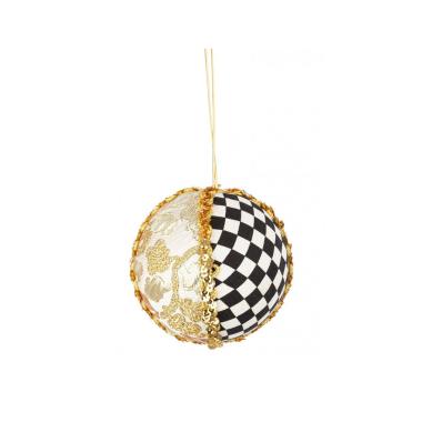 Pallina Natale cm.Ø10 Scacchi Oro e Nera |Bizzotto