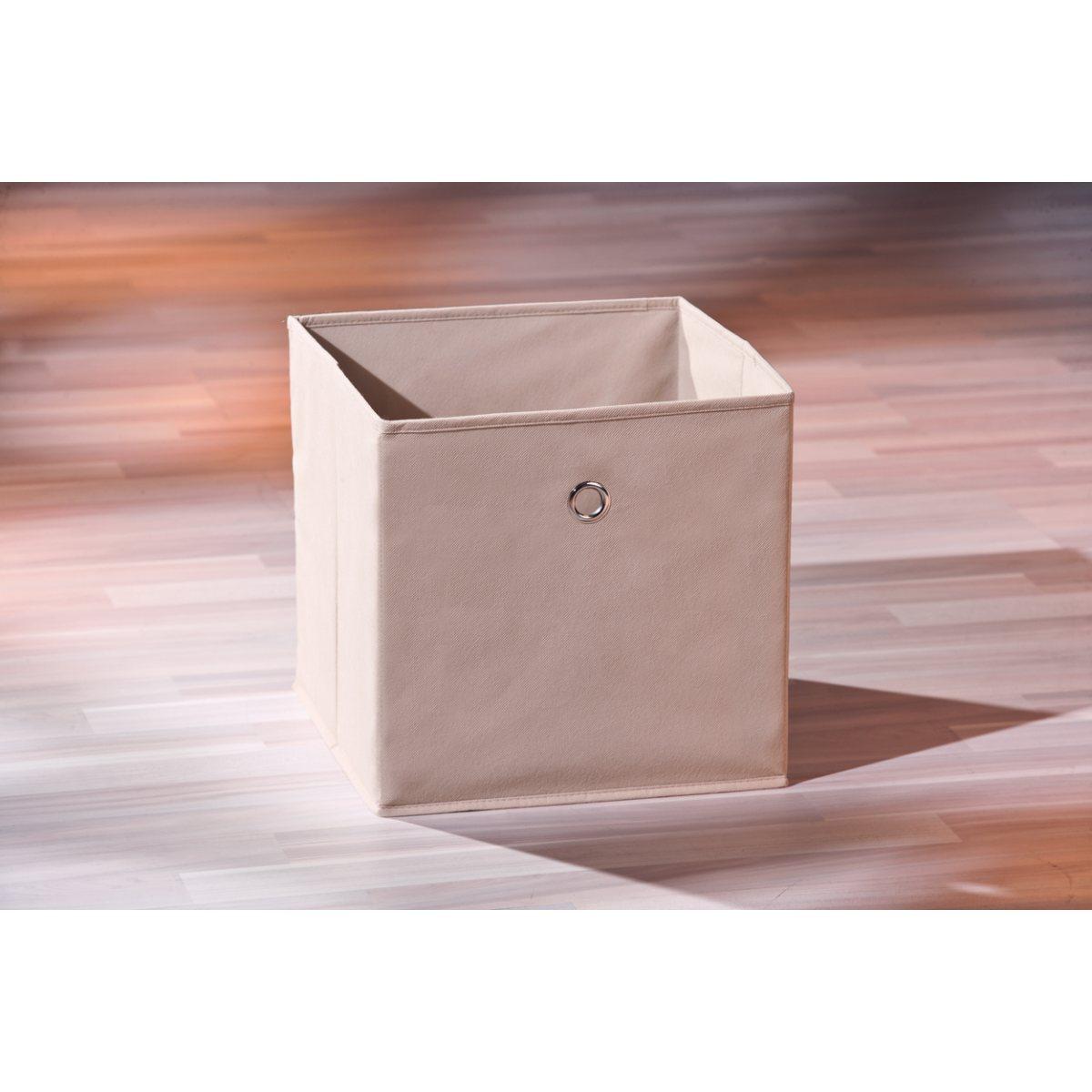 Cestino Cubo Beige cm.32x32x31