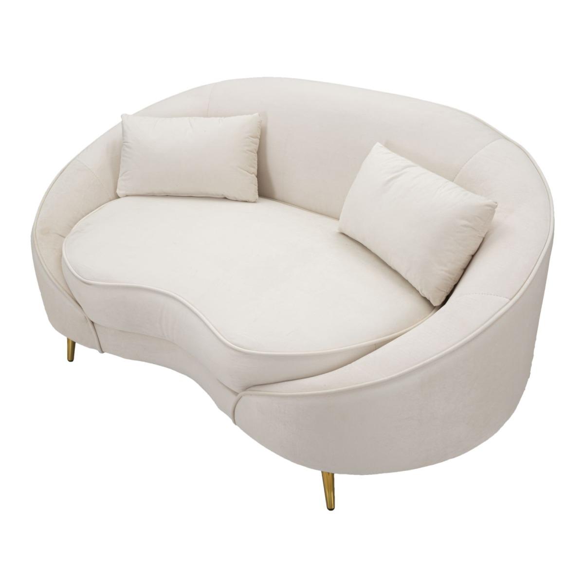 Divanetto 2 posti oslo cuscini crema 148 x 84 x 68 cm