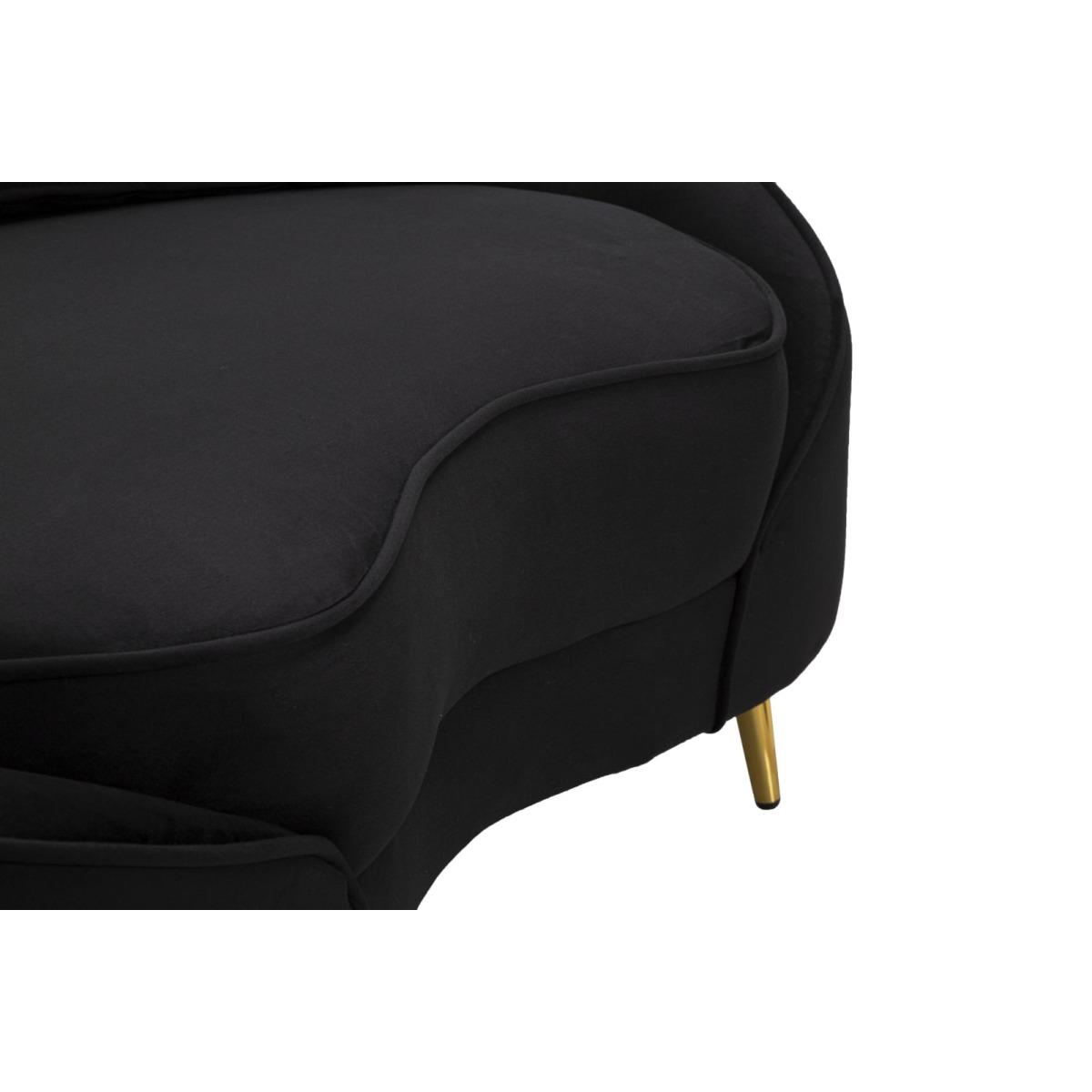 Divanetto 2 posti oslo cuscini nero 148 x 84 x 68 cm