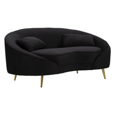 Divanetto 2 posti oslo cuscini nero 148 x 84 x 68 cm