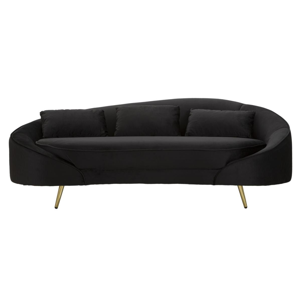 Divano 3 Posti Oslo Con Cuscini Nero cm.185x84x68