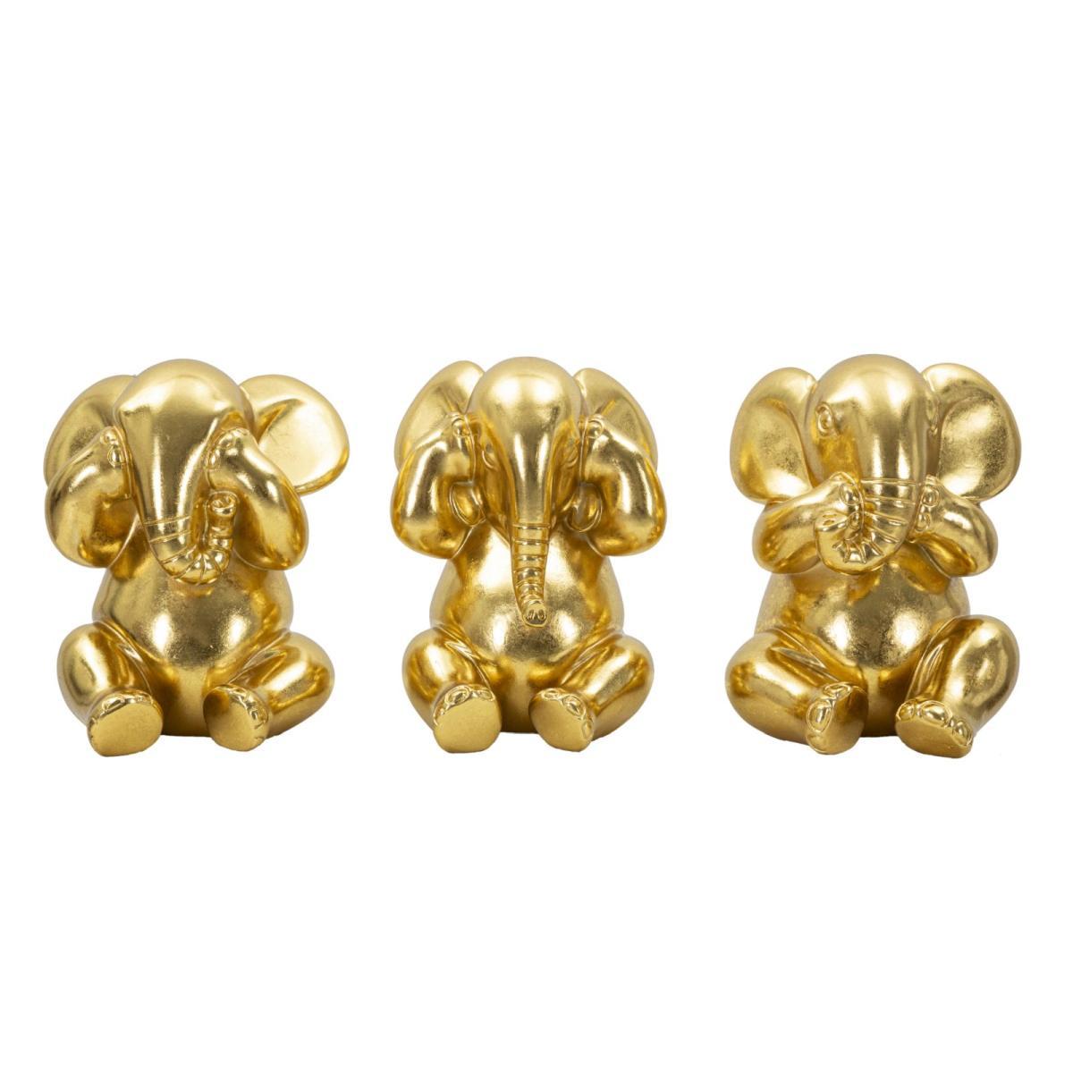 Elefante Non Vedo Non Sento Non Parlo Set 3 Pz cm.Ø15,5x20,5