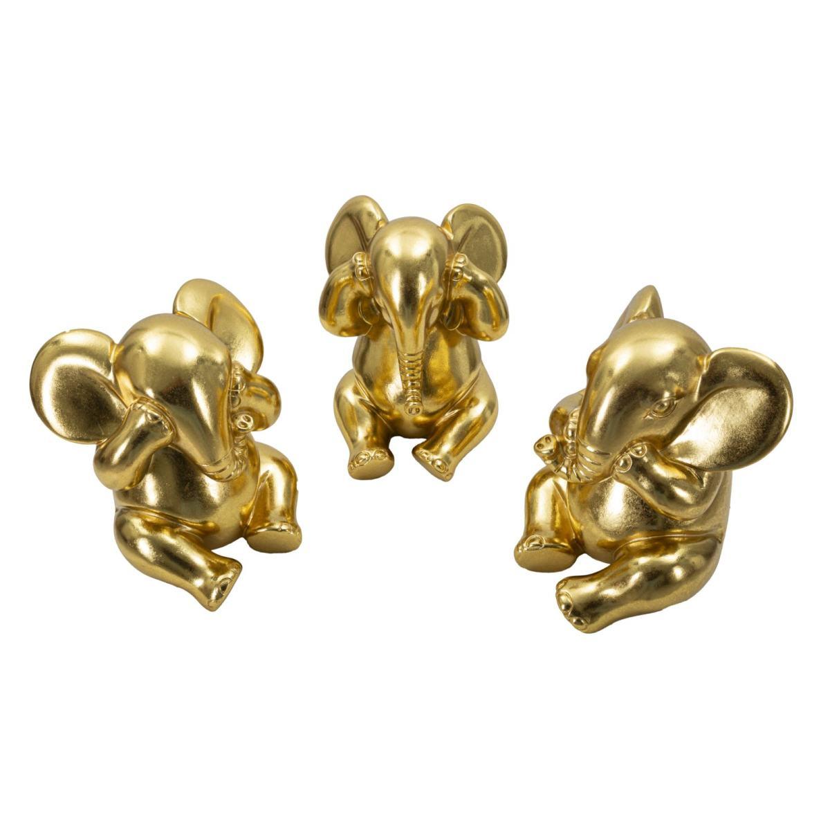 Elefante Non Vedo Non Sento Non Parlo Set 3 Pz cm.Ø15,5x20,5