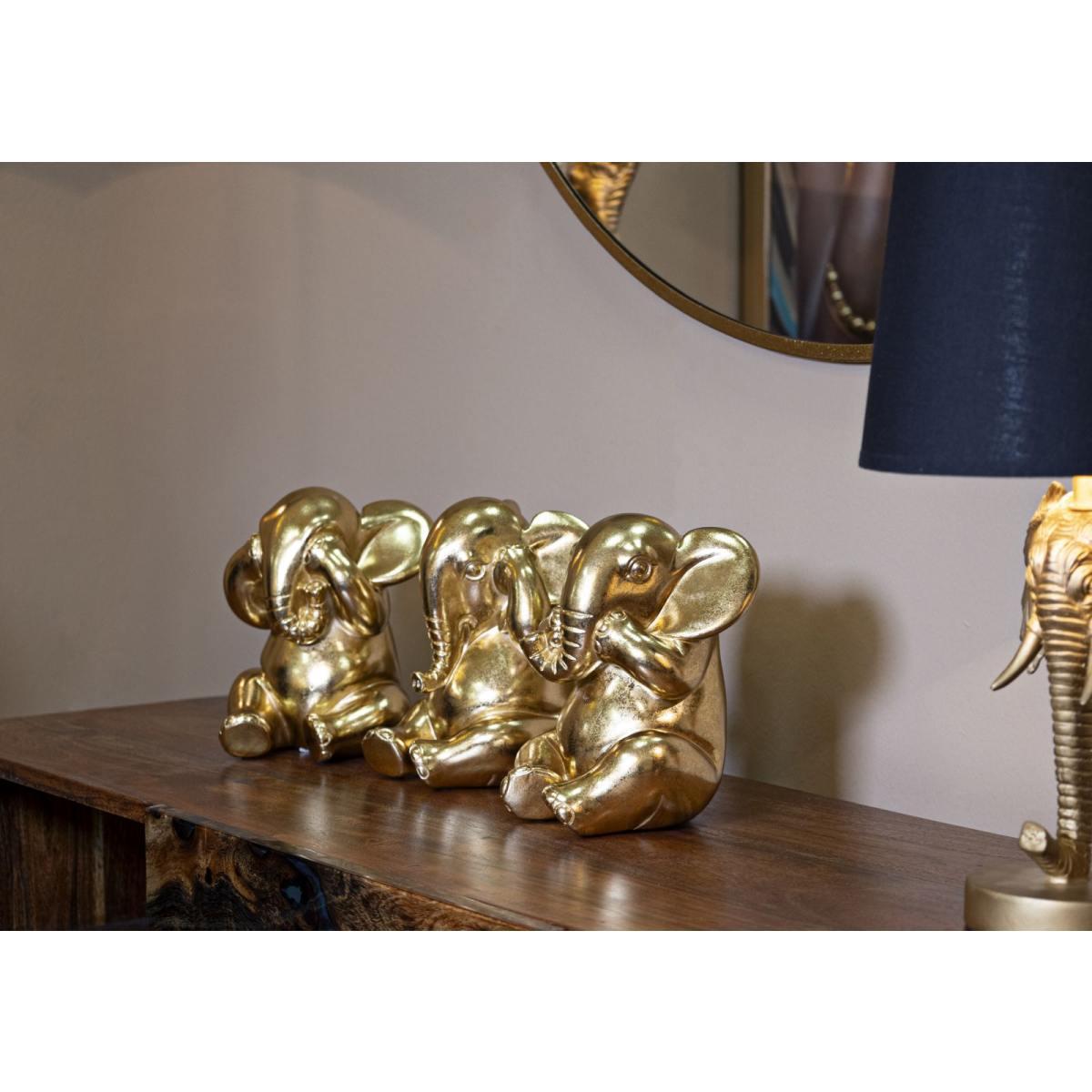 Elefante Non Vedo Non Sento Non Parlo Set 3 Pz cm.Ø15,5x20,5