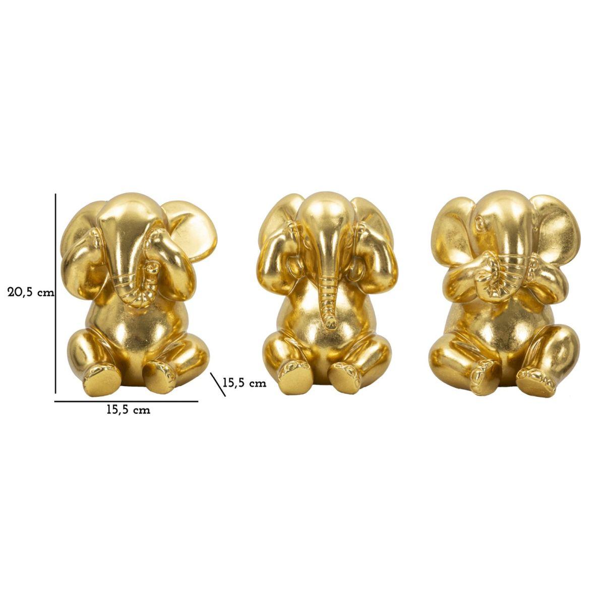 Elefante Non Vedo Non Sento Non Parlo Set 3 Pz cm.Ø15,5x20,5